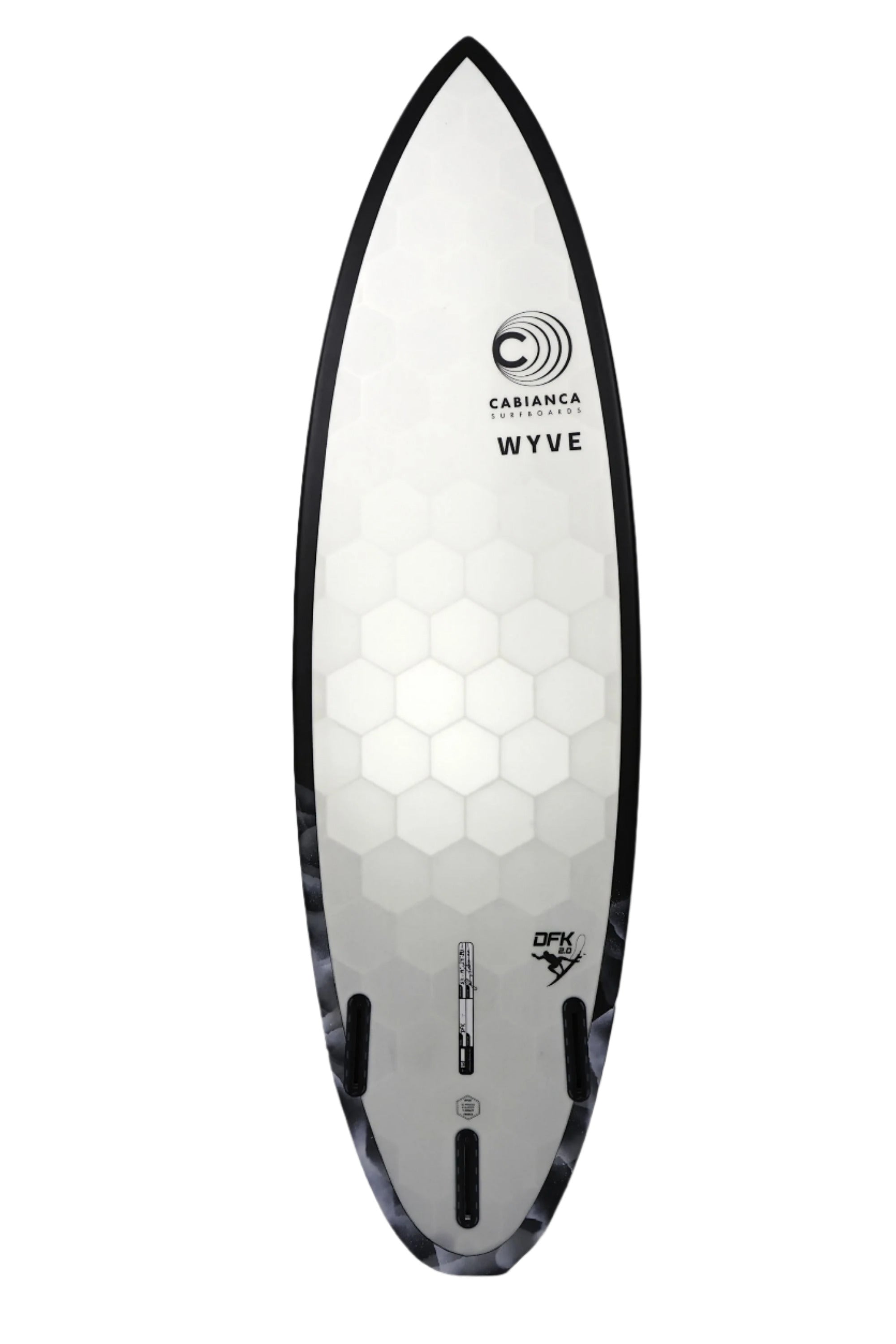 Wyve X Cabianca DFK 2.0 planche utilisée par Gabriel Medina vu du  bottom shape